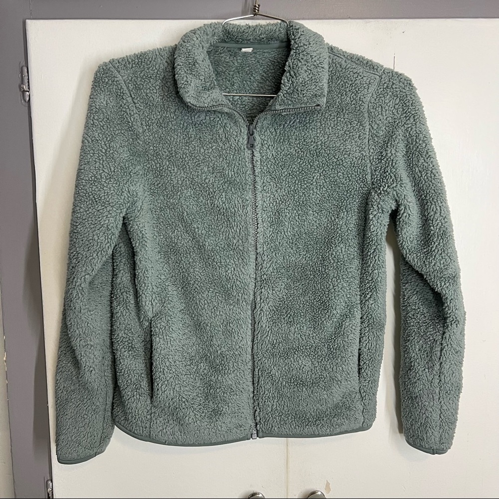 Uniqlo Green Teddy Jacket